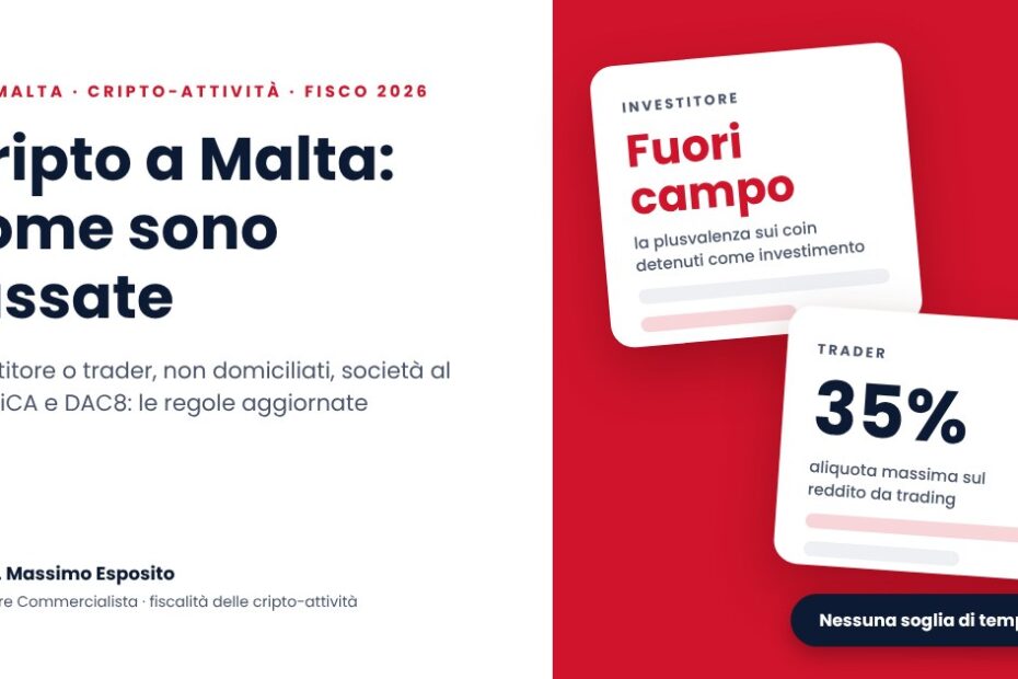 Tassazione criptovalute a Malta: aliquote, regole e novità 2026